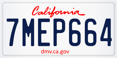 CA license plate 7MEP664