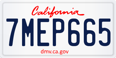 CA license plate 7MEP665
