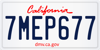 CA license plate 7MEP677