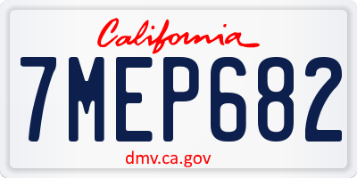 CA license plate 7MEP682