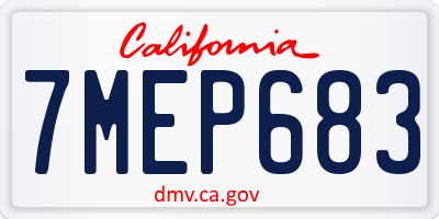 CA license plate 7MEP683