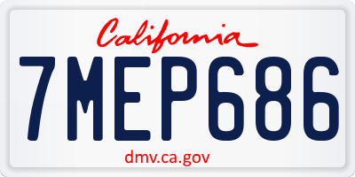 CA license plate 7MEP686