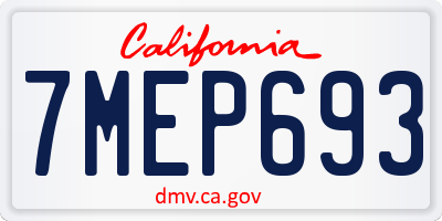 CA license plate 7MEP693