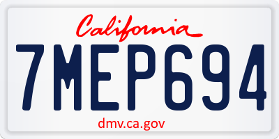CA license plate 7MEP694