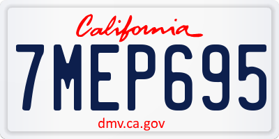CA license plate 7MEP695