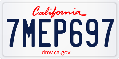 CA license plate 7MEP697