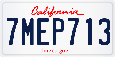 CA license plate 7MEP713