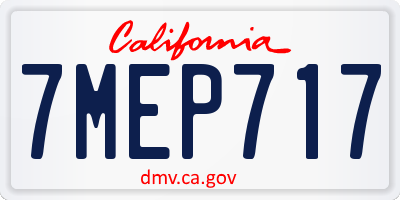 CA license plate 7MEP717