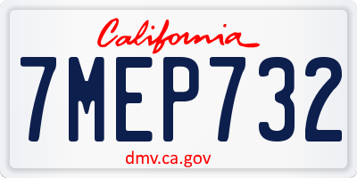 CA license plate 7MEP732