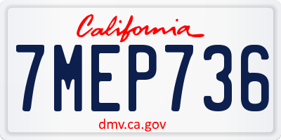 CA license plate 7MEP736