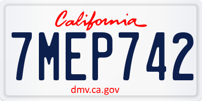 CA license plate 7MEP742
