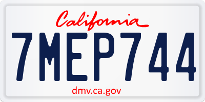CA license plate 7MEP744