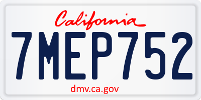 CA license plate 7MEP752