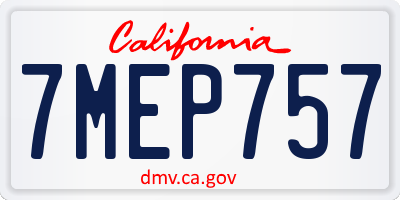 CA license plate 7MEP757