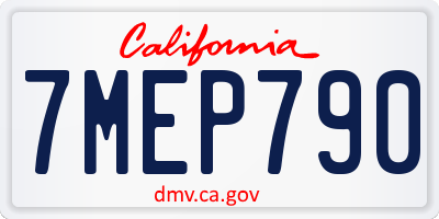 CA license plate 7MEP790