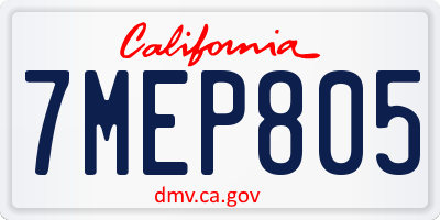 CA license plate 7MEP805