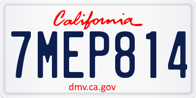 CA license plate 7MEP814