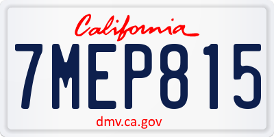 CA license plate 7MEP815