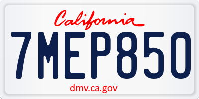 CA license plate 7MEP850