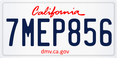 CA license plate 7MEP856