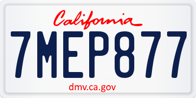 CA license plate 7MEP877