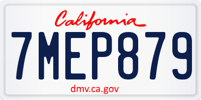 CA license plate 7MEP879