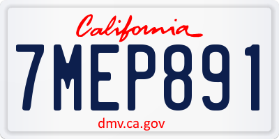 CA license plate 7MEP891