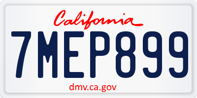 CA license plate 7MEP899