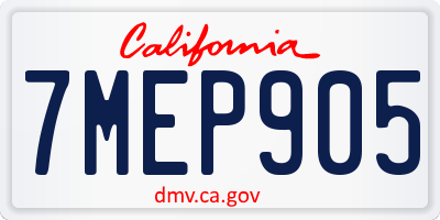 CA license plate 7MEP905