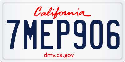 CA license plate 7MEP906