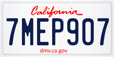 CA license plate 7MEP907
