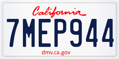 CA license plate 7MEP944