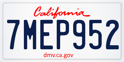 CA license plate 7MEP952