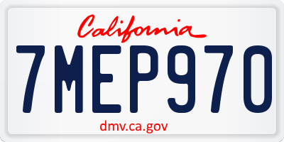 CA license plate 7MEP970