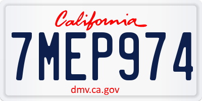 CA license plate 7MEP974
