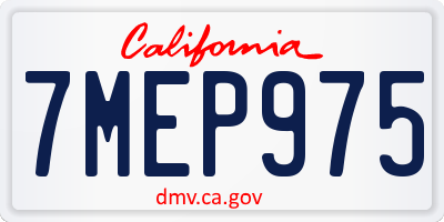 CA license plate 7MEP975