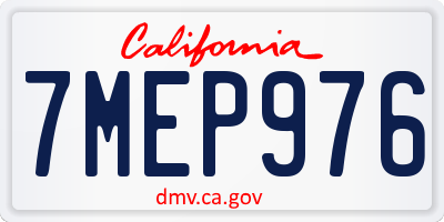 CA license plate 7MEP976