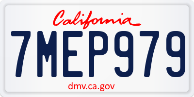 CA license plate 7MEP979