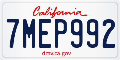 CA license plate 7MEP992