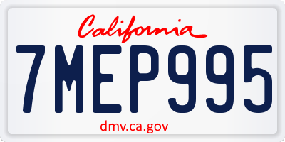 CA license plate 7MEP995
