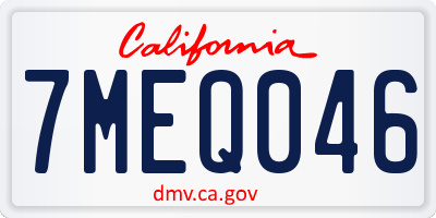 CA license plate 7MEQ046