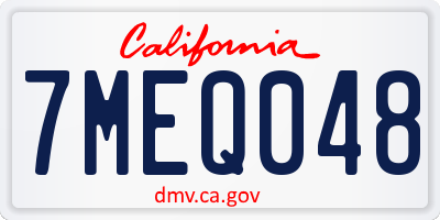 CA license plate 7MEQ048