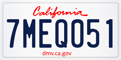 CA license plate 7MEQ051