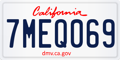 CA license plate 7MEQ069