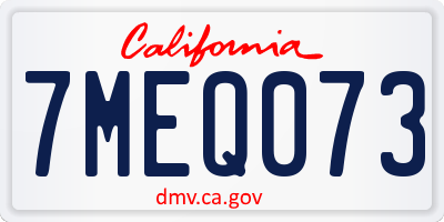 CA license plate 7MEQ073