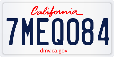CA license plate 7MEQ084