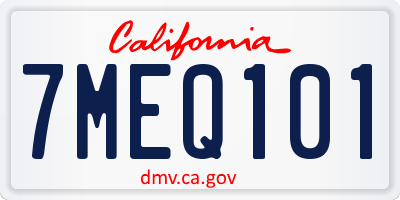 CA license plate 7MEQ101