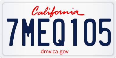 CA license plate 7MEQ105