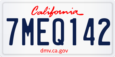 CA license plate 7MEQ142