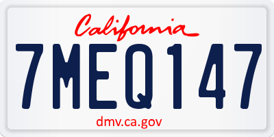 CA license plate 7MEQ147